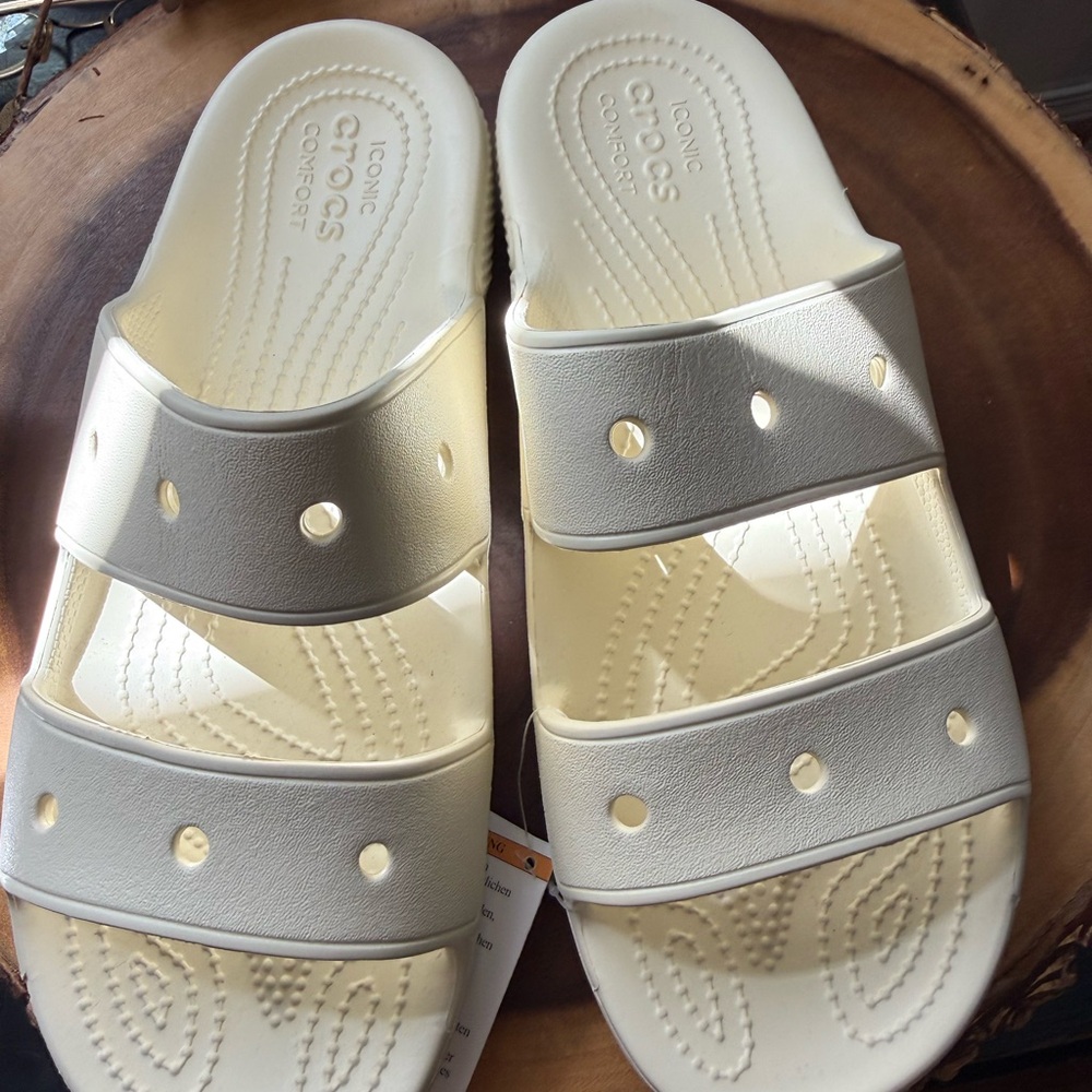 CROCS White Slide Sandals